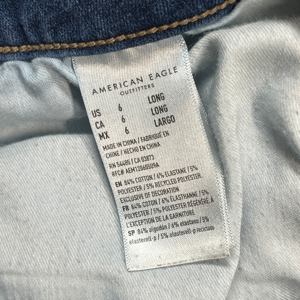 American Eagle Super Hi-Rise Jegging Womens 6 Long Blue Dream Jean Medium Wash - Picture 8 of 15
